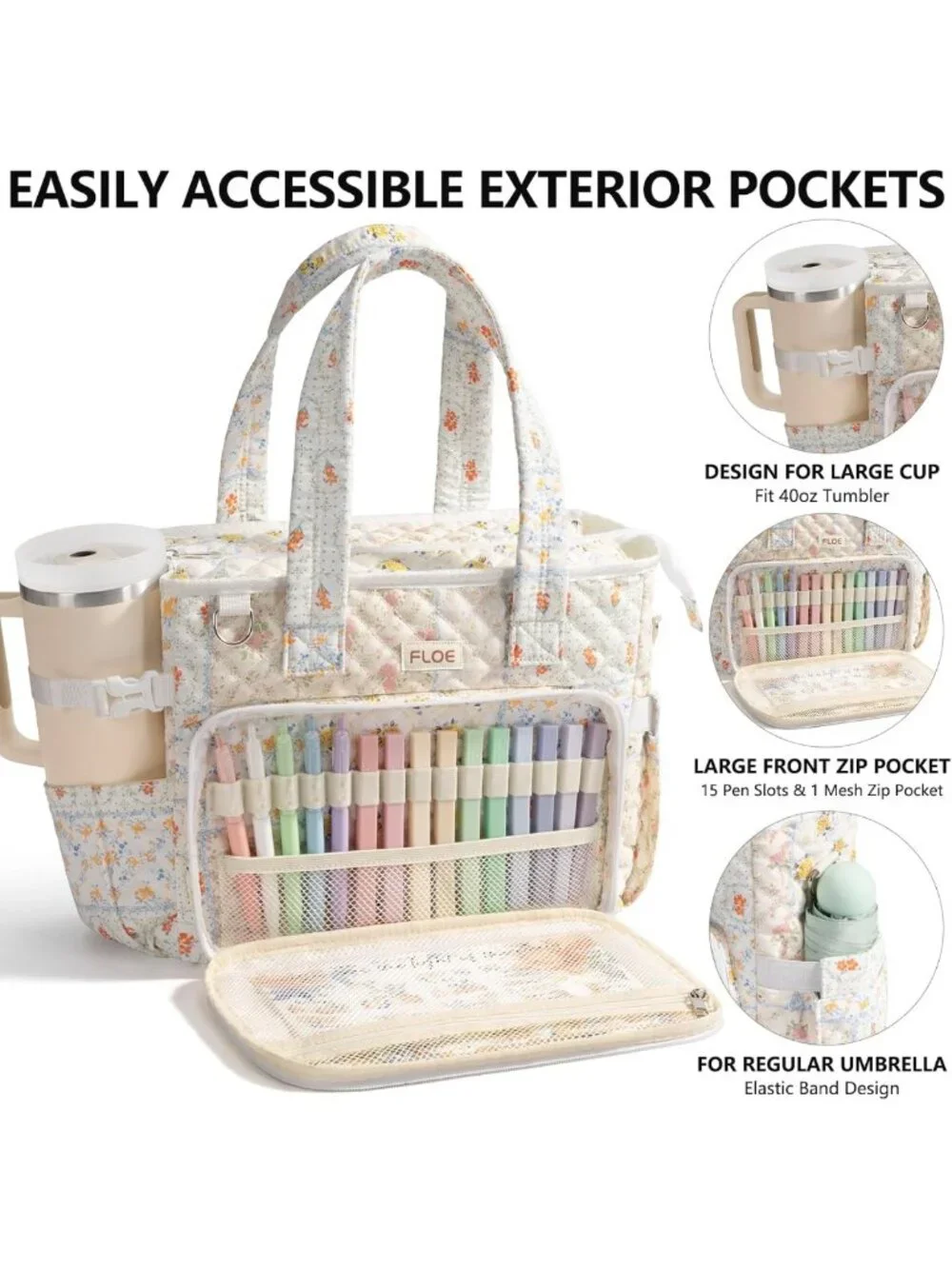 Quilted Large Bible Tote Bag for Women | Stylish Church Cover & Storage Case